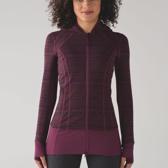 Lululemon Women’s 12 Daily Practice Jacket Hooded Full Zip Long Sleeve Maroon - Picture 1 of 7